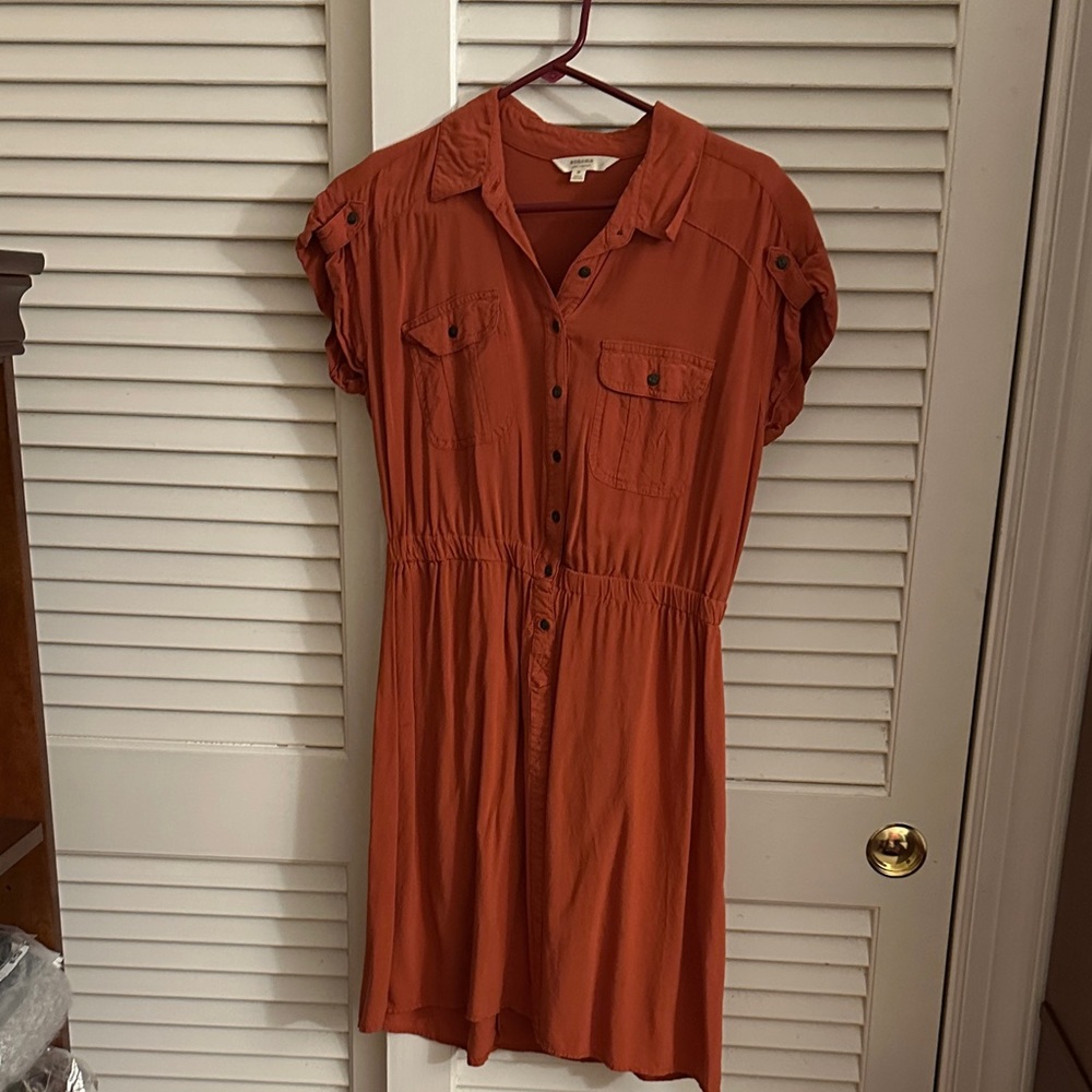 Sonoma Women's Rust Button-Up Mini Dress